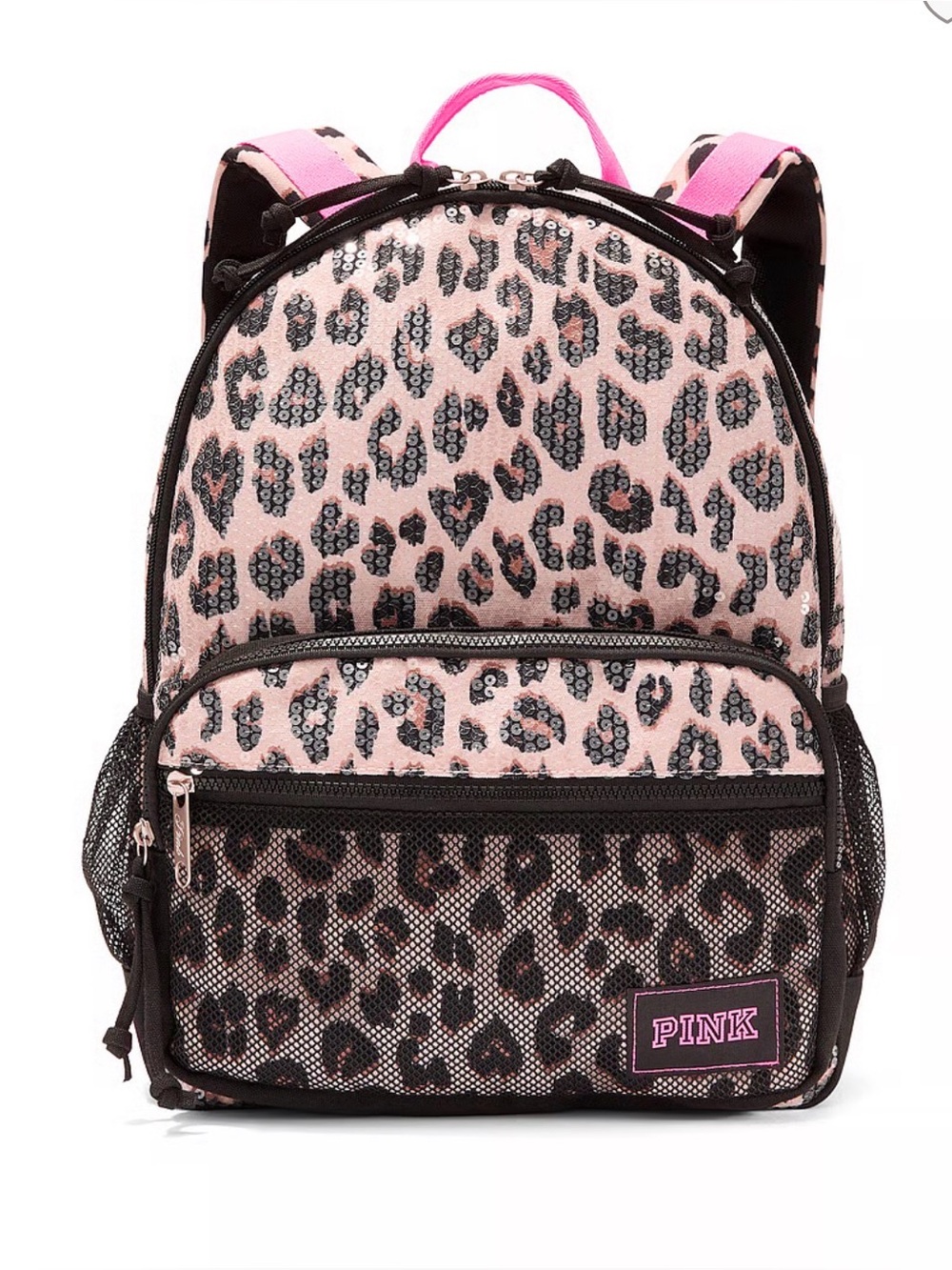 PINK Victoria's Secret Pink Leopard Sequin Backpack 17.5 liters